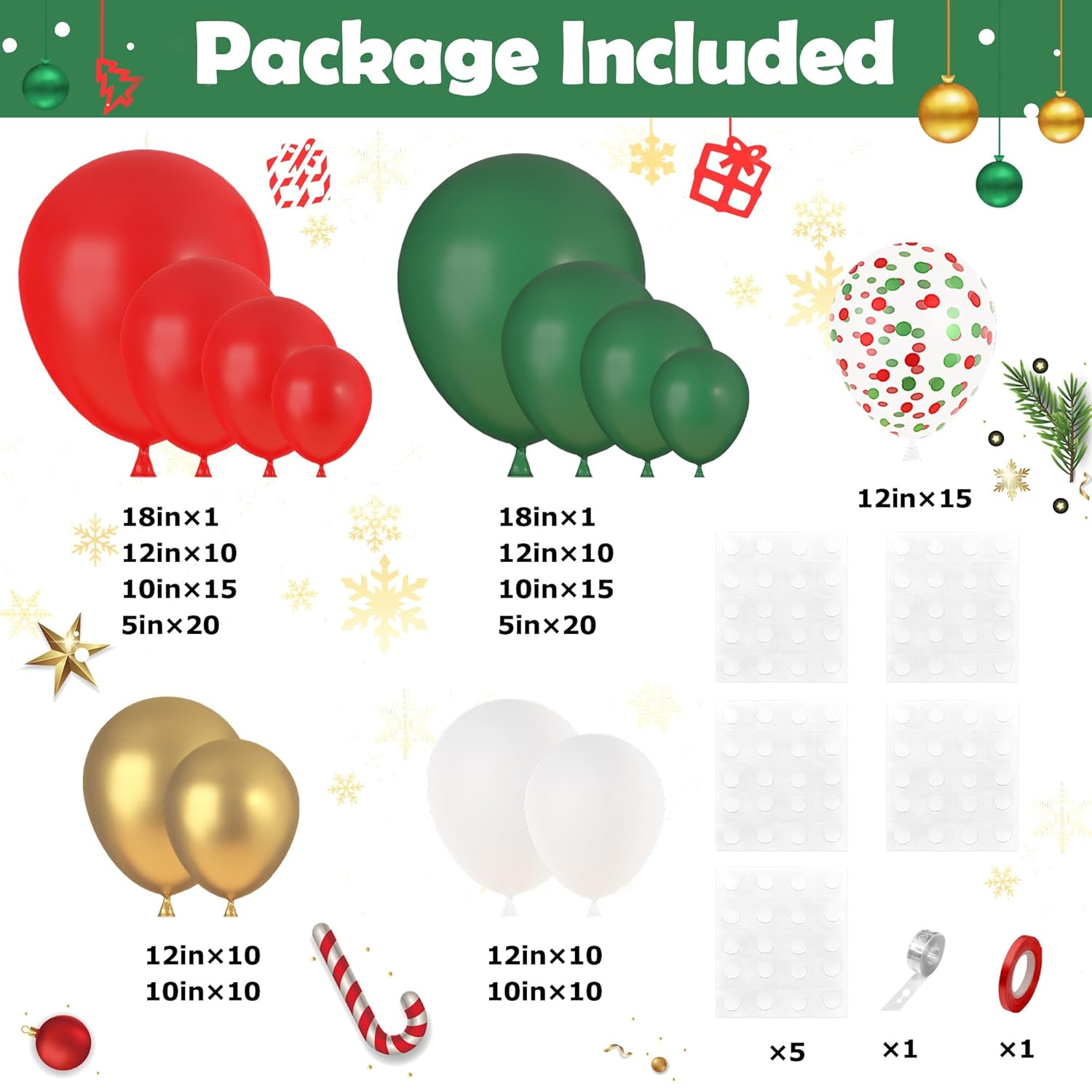 150Pcs Christmas Red Green Balloons Garland Arch Kit Xmas Party Decorations 18 12 10 In Latex Balloons For Christmas Xmas Birthday Party Supplies