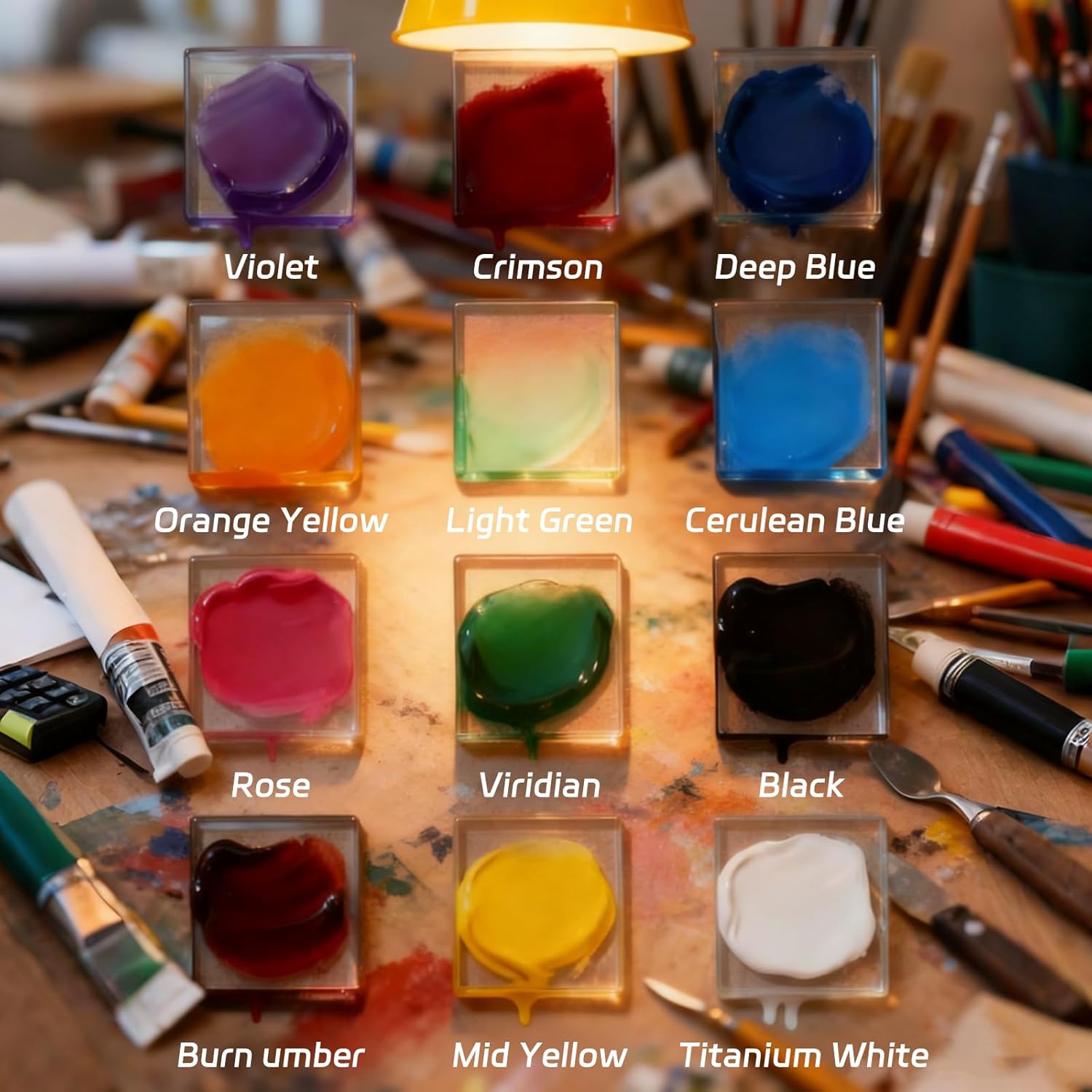 Glass Paints For Glass Painting 12 Color Stained Glass Ceramic Enamel Paint Set Non Toxic Quick Dry Waterproof Art Supplies 0.42 Fl Oz