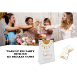 Sun Theme Favorite Family Traditions Baby Shower Games Set(1 Sign And 20 Cards), Games For Baby Shower, Wedding Shower, Bridal Shower, Game Night, Gender Reveal Party, Family Day Decorations 07