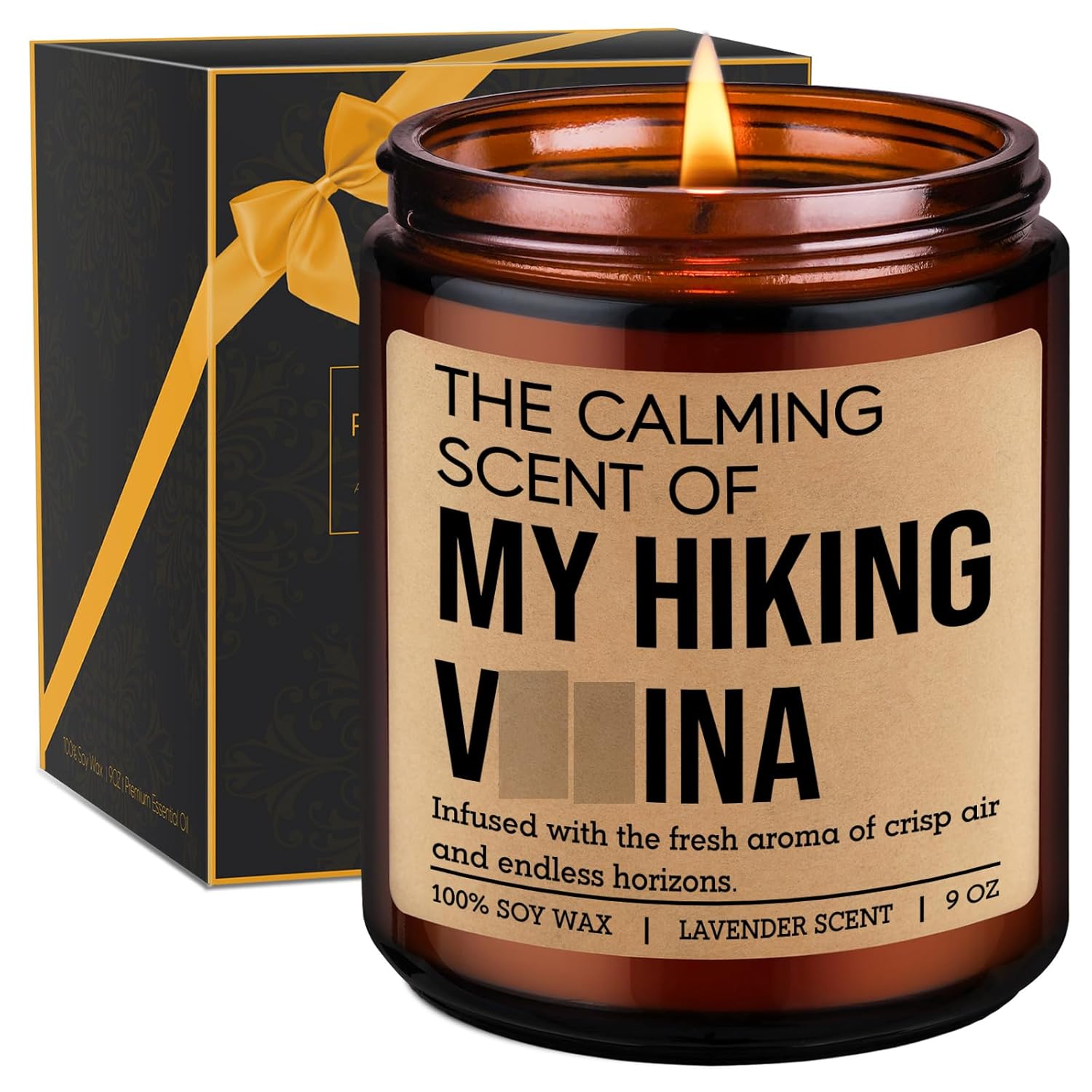 Scented Candle, Hiking Gifts For Women, Men - Cool Gifts For Hikers, Campers - Camping, Hiking Essentials - Funny Backpacking, Valentines Day, Birthday Ideas For Outdoor Lovers, Mountain Climbers