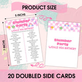 Would You Rather - Pajama Slumber Party Games Sleepover Party Supplies For Girls, Sleepover Birthday Party Games Favor Decoration And Supplies For Her Girls Teenager Adult, Set Of 20 Games Cards -05