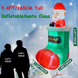 5.4Ft Christmas Inflatable Santa Claus Outdoor Decoration, Built-In Led Lights Liftable Design Santa Lifting Inside Chri
