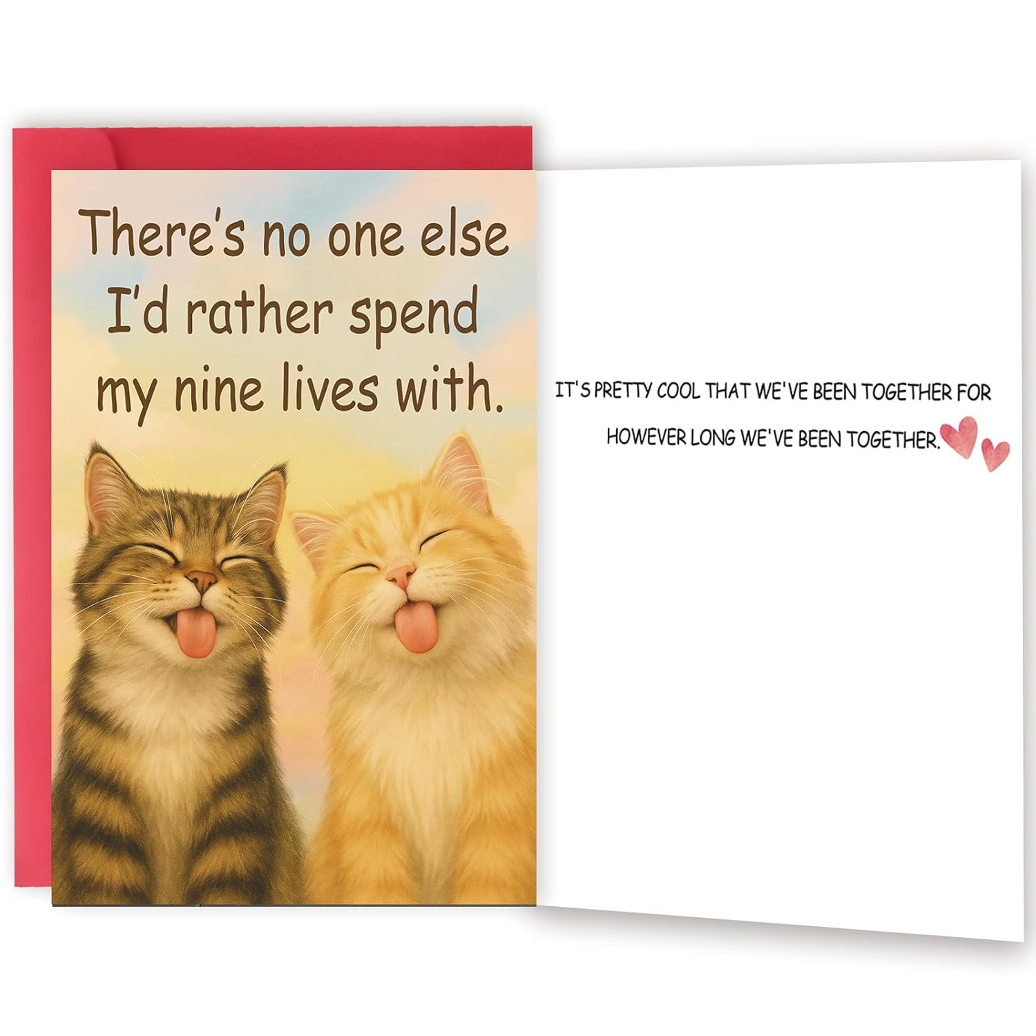 Funny Valentine’S Day And Anniversary Card Gift For Women Men – Cute Cat-Themed Romantic Love Card For Couples, Husband, Wife, Boyfriend, Or Girlfriend, Him Her