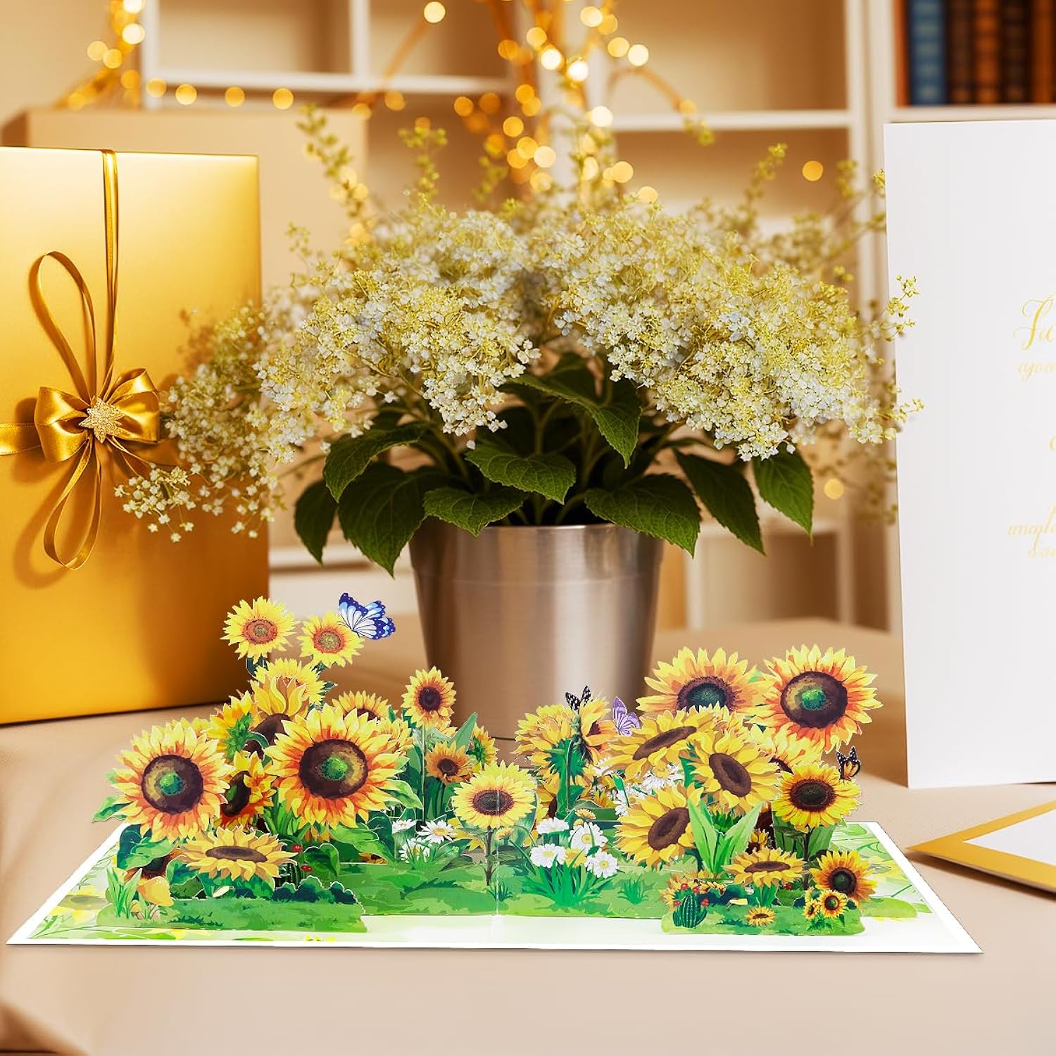 Sunflowers Pop Up Card, Paper Flower Greeting Cards, 3D Pop Up Card For Mother'S Day, Birthday, Anniversary, Get Well Soon, Includes Envelope.
