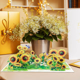 Sunflowers Pop Up Card, Paper Flower Greeting Cards, 3D Pop Up Card For Mother'S Day, Birthday, Anniversary, Get Well Soon, Includes Envelope.