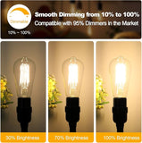Vintage ST58 LED Edison Bulbs 60W Equivalent Dimmable 7W 3000K Warm White E26 12 Pack