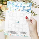 Ocean Baby Shower Game - Baby Bingo- Set Of 50?Ocean Theme Party Cards? Neutral Boys Or Girls