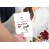Raunchy Valentine'S Card For Boyfriend Girlfriend, Funny Donkey Inspired V-Day Card For Him Her, Jokey Dat Ass Valentine'S Day Gift