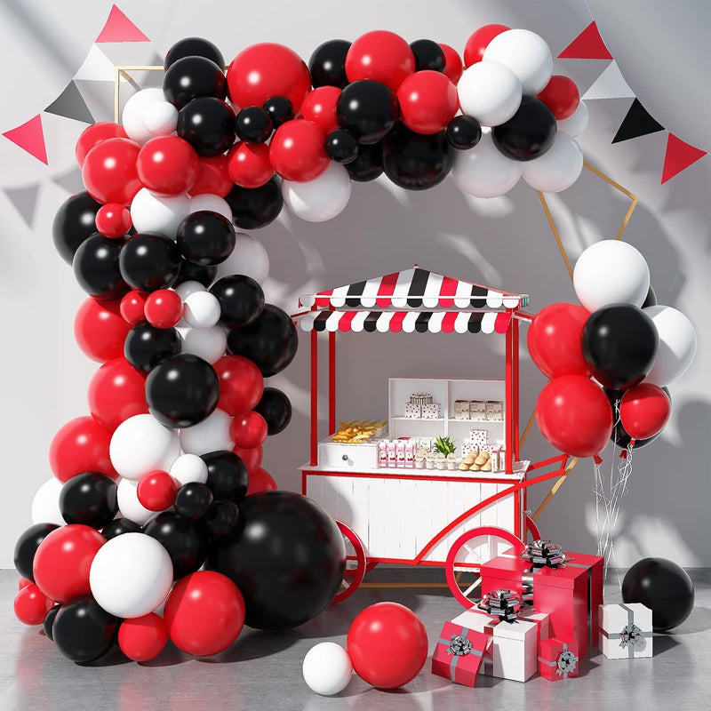 Red And Black Balloons, Black Red And White Balloon Garland Arch Kit,