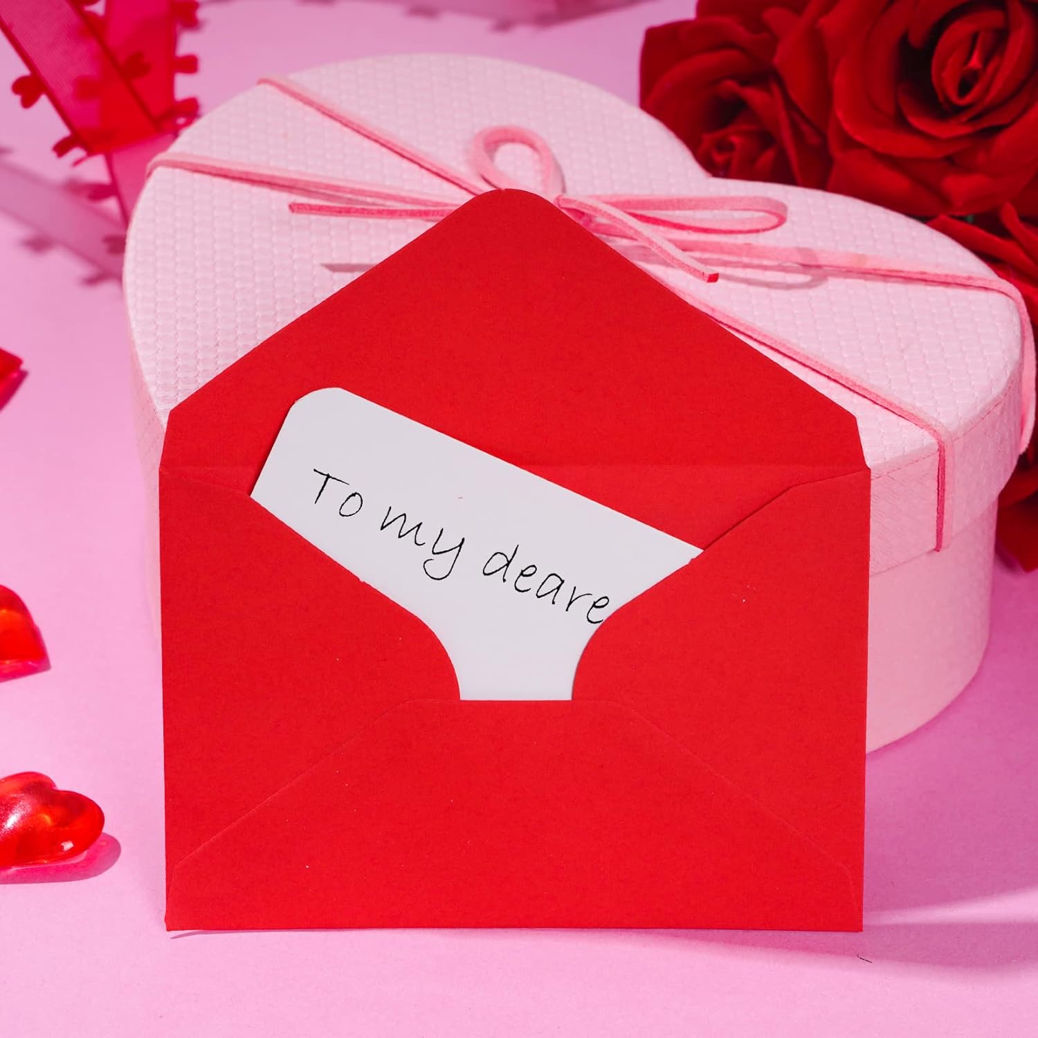 200 Sets Mini Valentines Day Blank Cards With Small Valentines Day Envelopes Red And Pink Gift Card Wedding Invitation Envelopes For Valentines Day Mother'S Day Business Cards 4 X 2.9 Inch