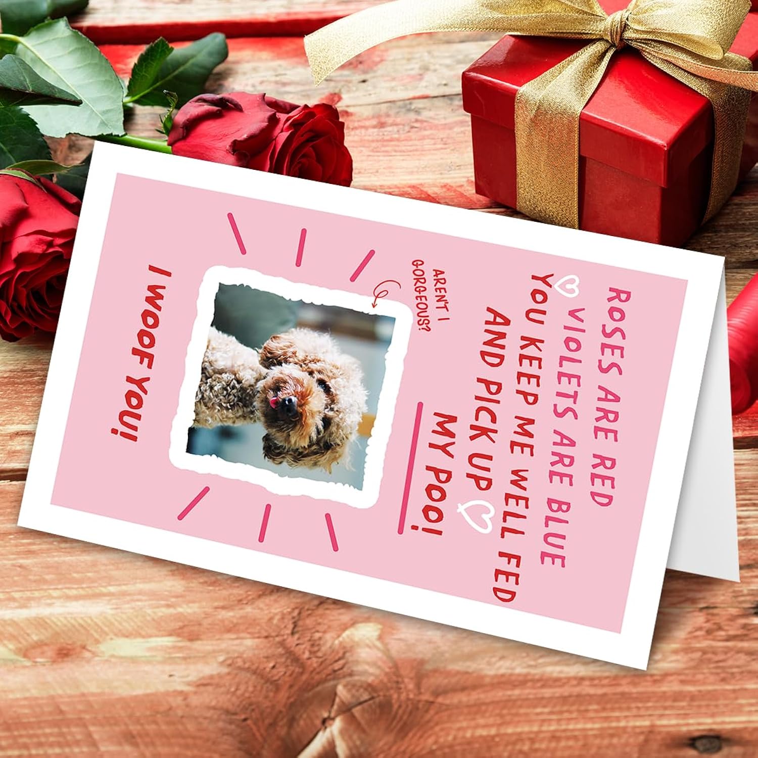 Funny Dog Valentines Day Card - “Roses Are Red” Dog Card For Pet Owners
