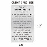 Work Bestie Gifts - Work Made Us Colleagues But Our Potty Mouths Made Us Friends - Work Friend Wallet Card - Going Away Leaving Farewell Gift For Colleagues Coworkers