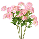 Pink Hydrangea Artificial Flowers, 5Pcs 26.8" Faux Hydrangea Bouquet With 4 Head, Silk Fake Flowers With Stems For Vase, Wedding Bouquet, Home Decor, Diy, Baby Shower, Centerpieces Tables Decoration