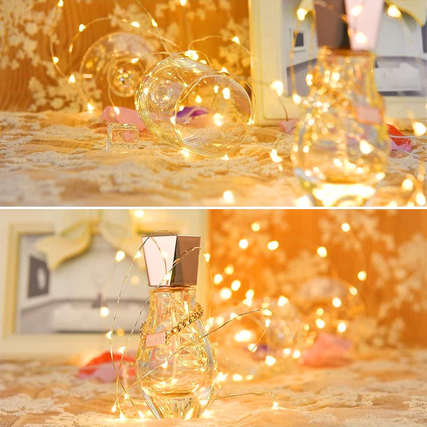 6 Pack Led Fairy Lights Battery Operated With Timer, 13Ft 40Led Waterproof Firefly Lights Silver Wire Mini Twinkle Strin