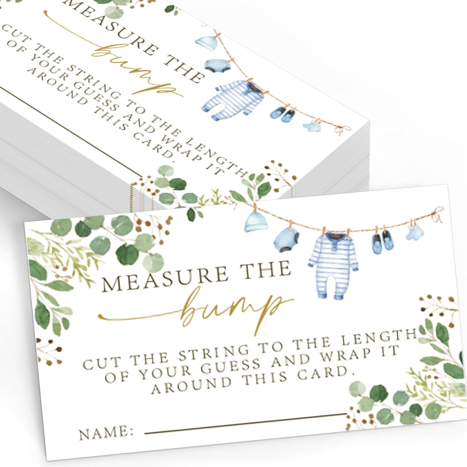 Baby Shower Games 50Pcs Eucalyptus Leaves Measure The Baby Bump Cards With Sign How Big Is Mommy'S Belly Game Cards For Party Favor Supplies