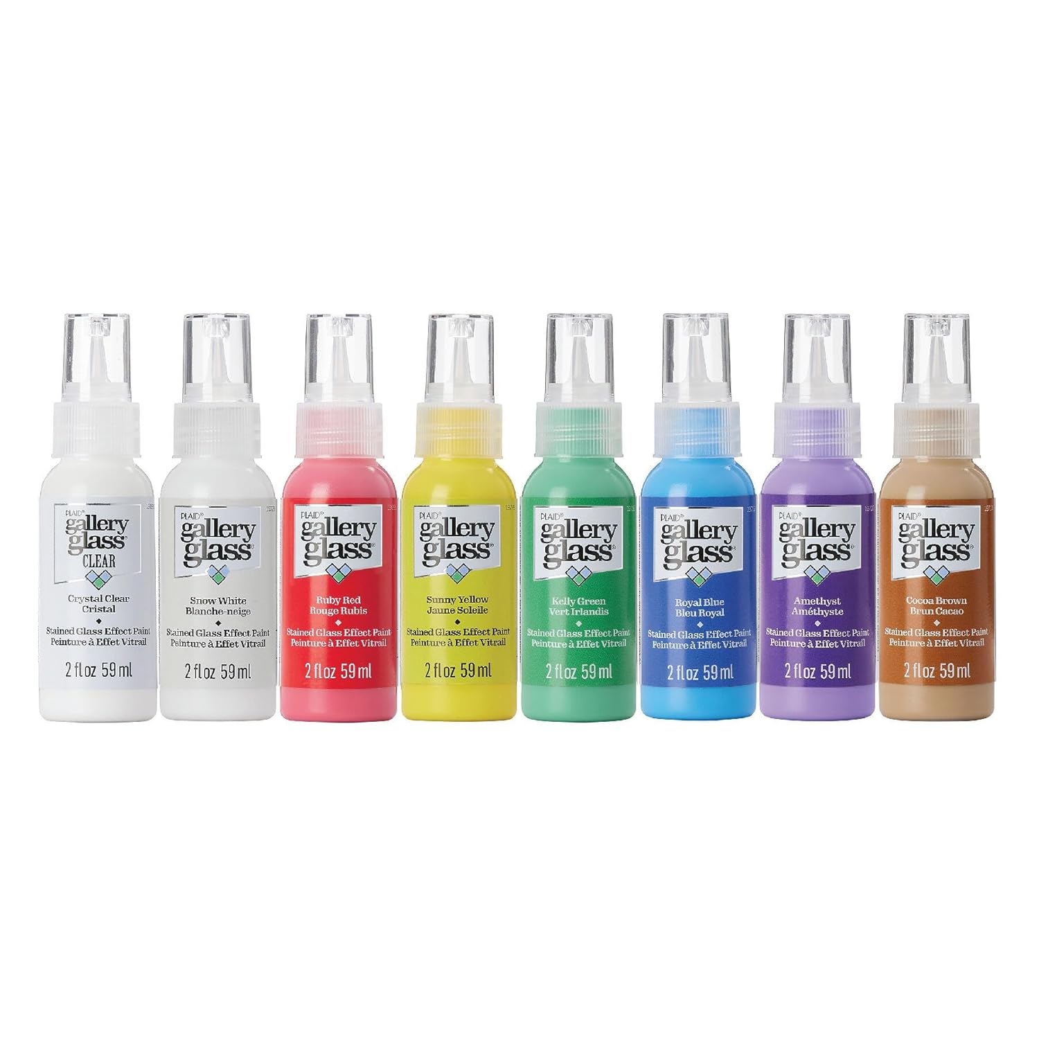 Plaid Gallery Glass Window Color Beginner Set (2-Ounce), (8-Pack)