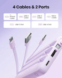 10000mAh Slim USB C Power Bank with Built In Cable 5 Outputs LED Display Portable Charger