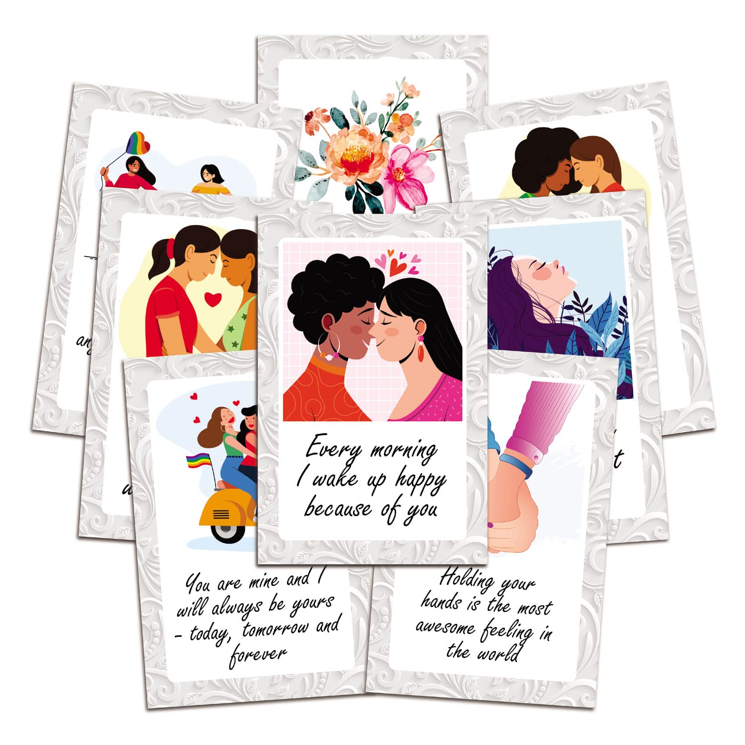 Romantic Love Cards For Lesbian Couples Lgbt Love - Romantic Card With Envelope - Card For Her, For Wife, Valentine'S Day, Christmas, Birthday, Anniversary, Wedding