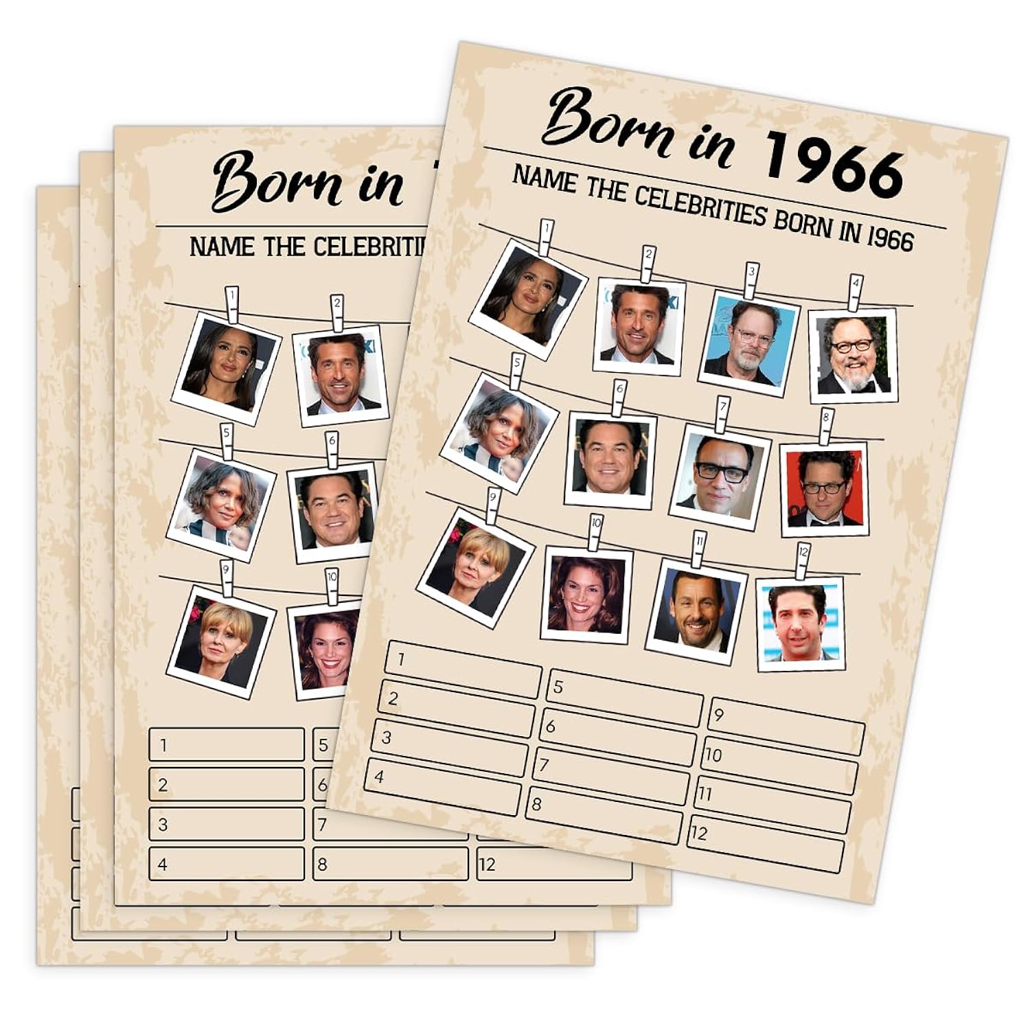 60Th Birthday Party Games, Born In 1966 Games, Birthday Party Supplies For Adults, Fun 1966S Party Game?Pack Of 30 Cards