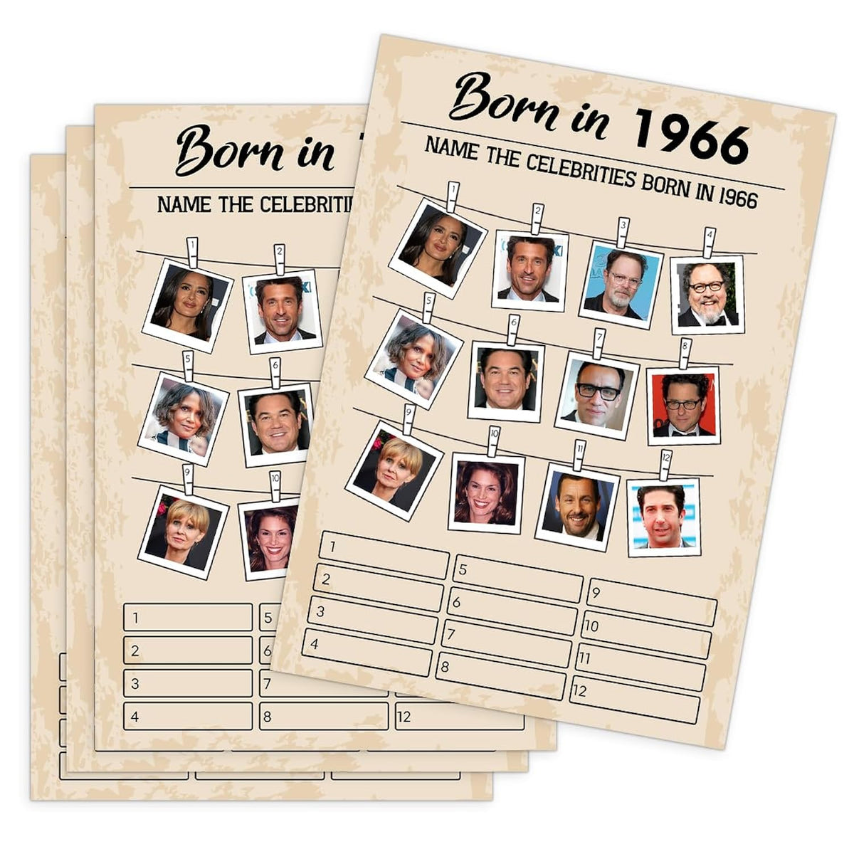 60Th Birthday Party Games, Born In 1966 Games, Birthday Party Supplies For Adults, Fun 1966S Party Game?Pack Of 30 Cards