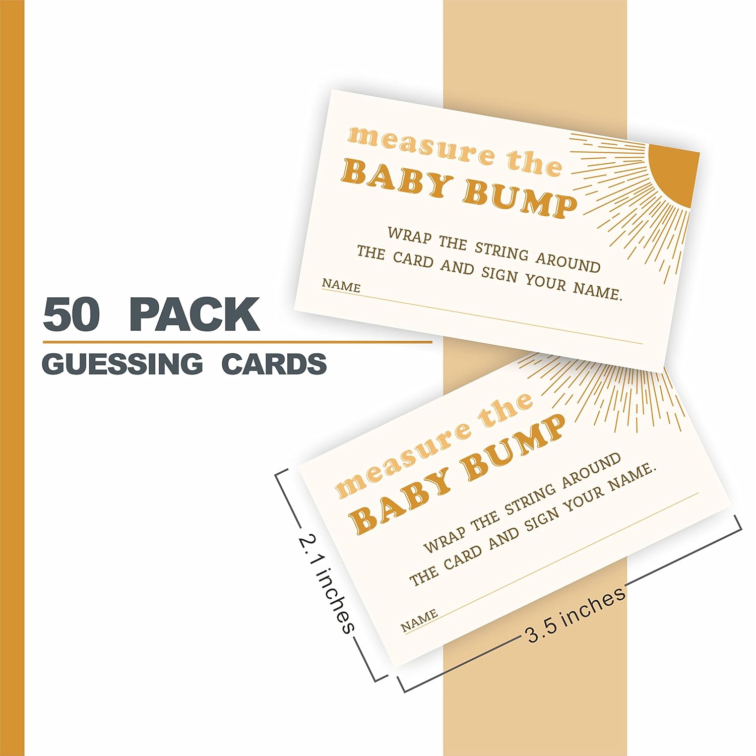 Sunshine Theme Measure The Baby Bumb Babyshower Game Set? How Big Is Mommy'S Belly Babyshower Party Games(1 Sign & 50 Cards)-Dwlk-A01