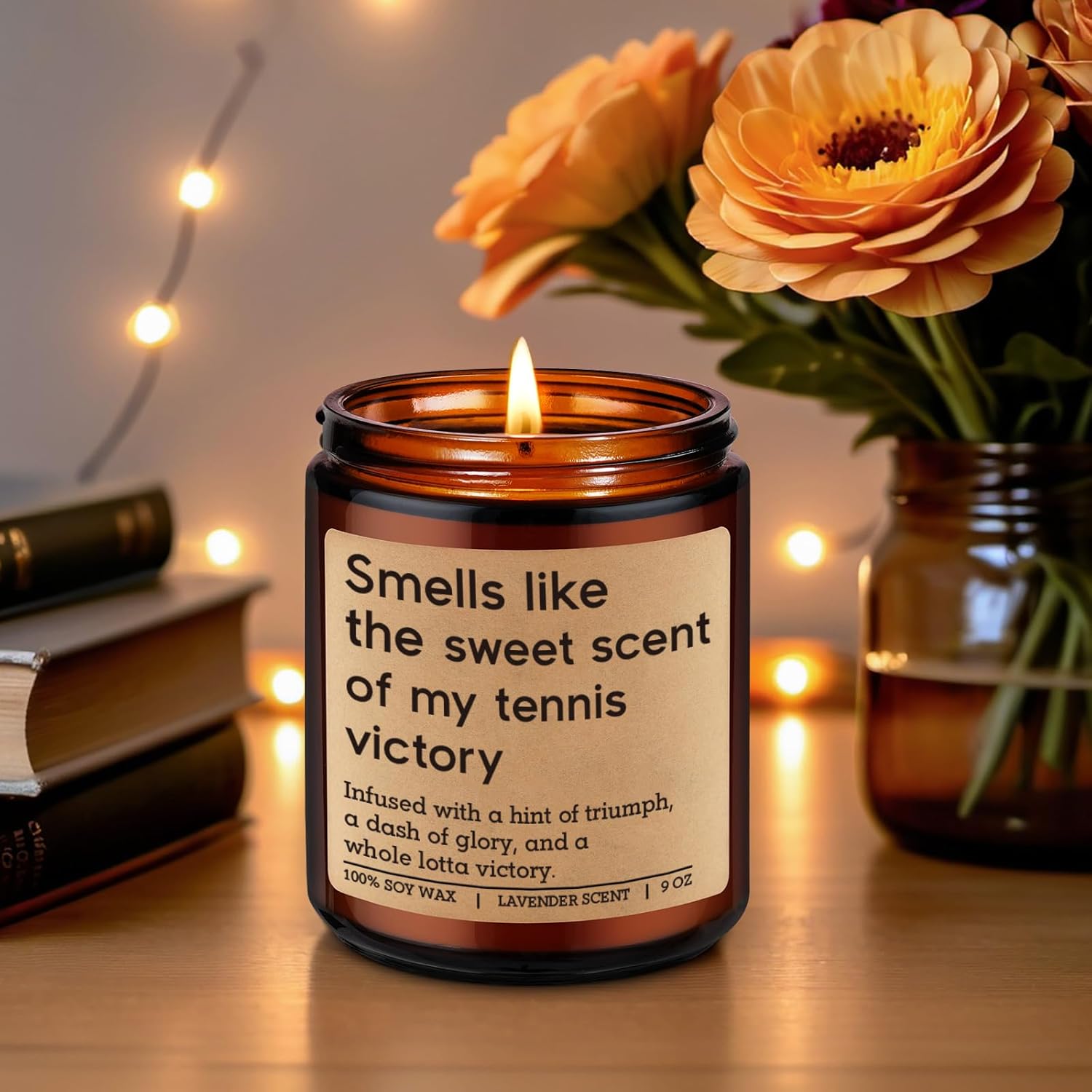 Scented Candle - Tennis Gifts For Women, Men - Funny Sports Themed Accessories Gifts For Tennis Player, Lover, Team - Funny Graduation, Valentines Day, Birthday Ideas For Boy, Him, Female, Mom