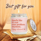 Funny Retirement Candle Gift For Woman, Smells Like Its Not Your Problem Anymore Candle, Best 2025 Retired Candles Gifts For Women Her Friends Coworker Teacher, Happy Retirement Candles44