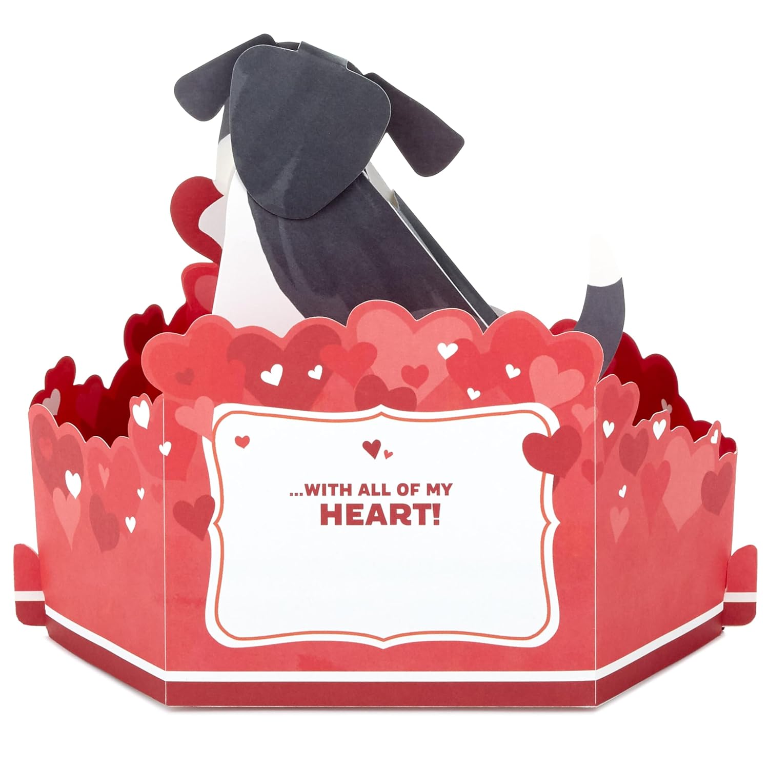 Hallmark Valentines Day Pop Up Card with Sound and Motion (Dog) Paper Wonder Card for Anniversary, Romantic Birthday, Love