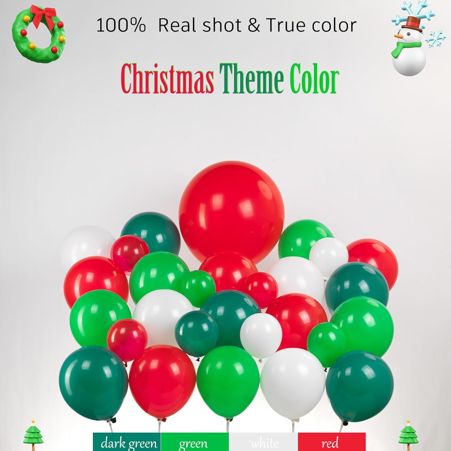 Merry Christmas Green Red White Balloon Garland Arch Set 117Pcs With Christmas Tree Santa Candy Cane Star Cookie Mylar Balloons For Winter Friendsmas New Year'S Eve Decoration