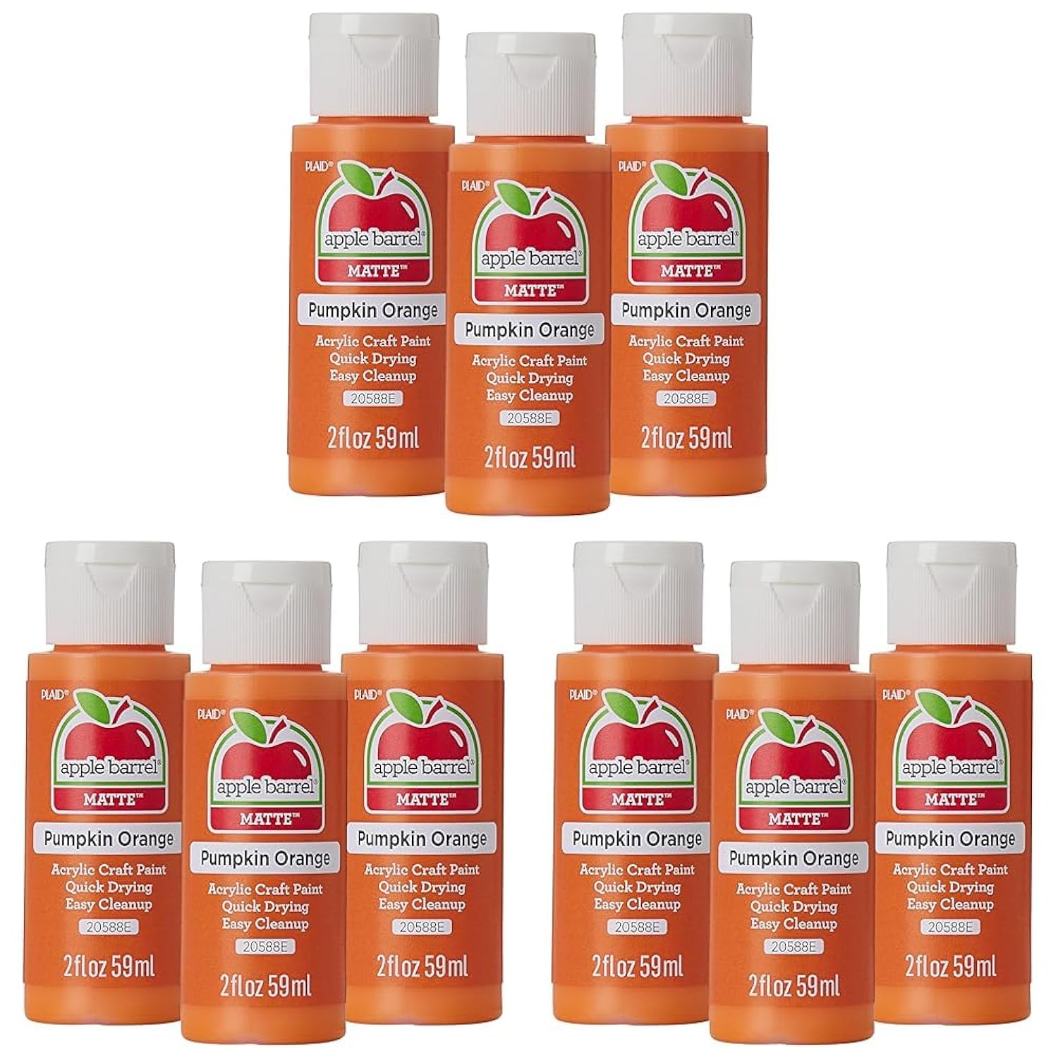 Apple Barrel Acrylic Paint, Pumpkin Orange (Pack of 9) 2 oz, 20588EA- (Pack of 9)