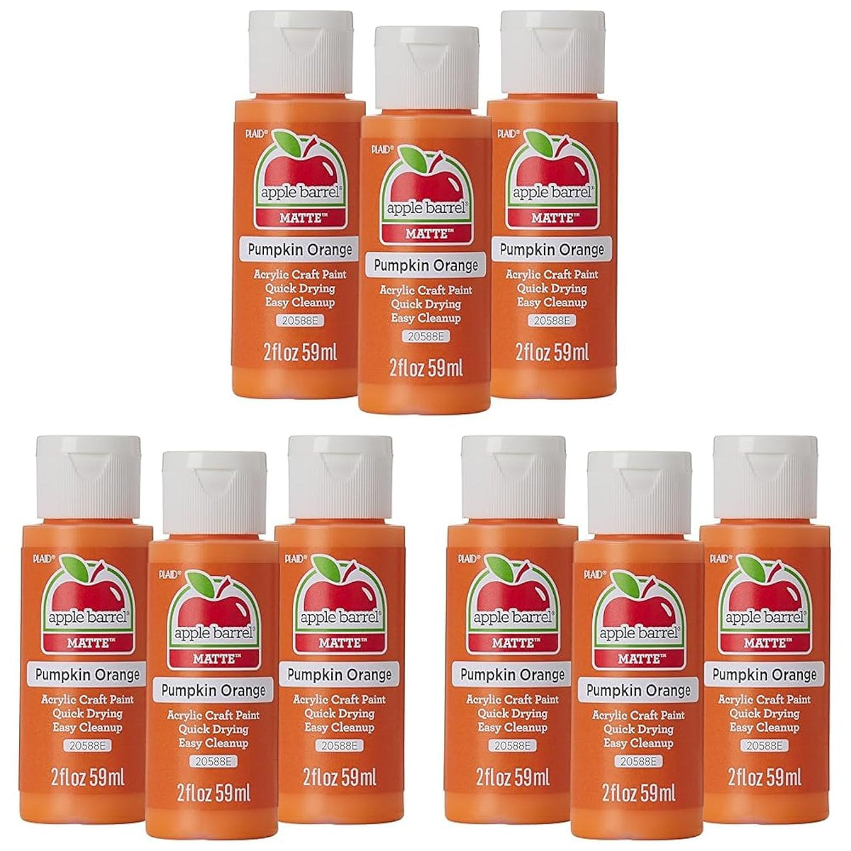 Apple Barrel Acrylic Paint, Pumpkin Orange (Pack of 9) 2 oz, 20588EA- (Pack of 9)