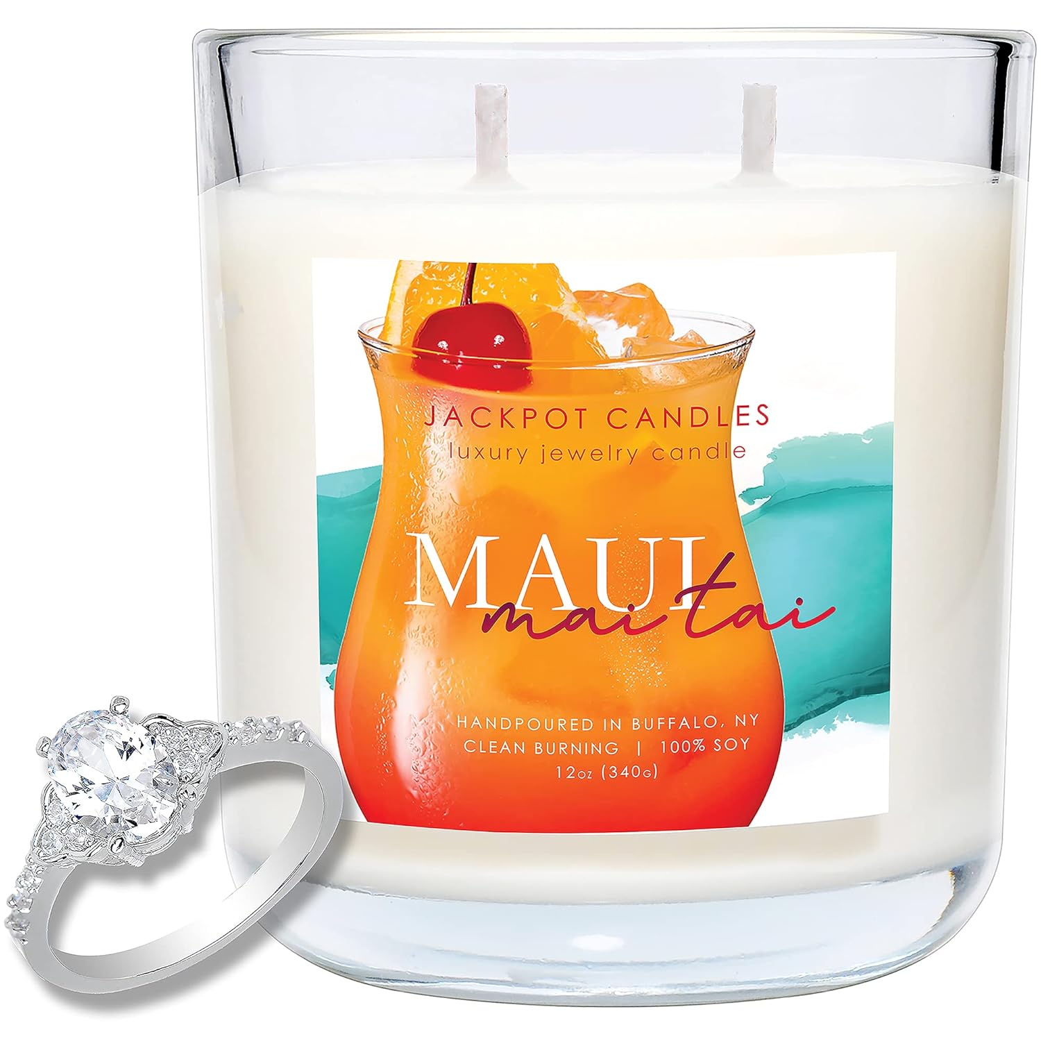 Maui Mai Tai Candle With Ring Inside (Surprise Jewelry Valued At 15 To 5,000 Dollars) Ring Size 7