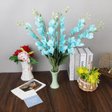 10 Pack Artificial Orchid Flowers, Fake Dancing Lady Orchid Butterfly Flower For Wedding Home Office Party Hotel Restaurant Patio Or Yard Decoration (Blue)