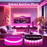 50FT RGB LED Neon Rope Lights App & Remote Control Music Sync IP67 Waterproof Strip Lights