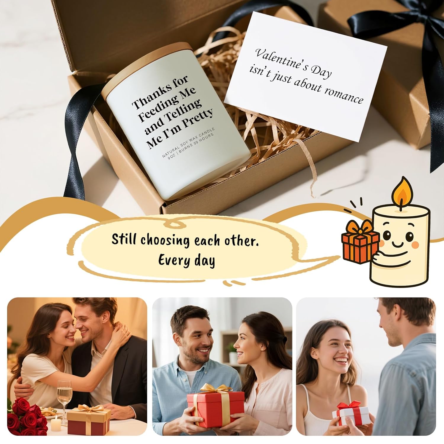 Romantic Gifts For Him Men Boyfriend Husband Valentine’S Day Candle Humorous Thank You Gift For Husband Boyfriend, Couples & Anniversary Birthday Valentine’S Gifts For Couples Thanks For Feeding Me