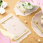 4 Pcs Resin Tray Molds 13 Inch And 8 Pcs Gold Handles Silicone Tray Irregular Casting Agate Epoxy Molds For Diy Crafts Making Faux Agate Serving Board Home Decor
