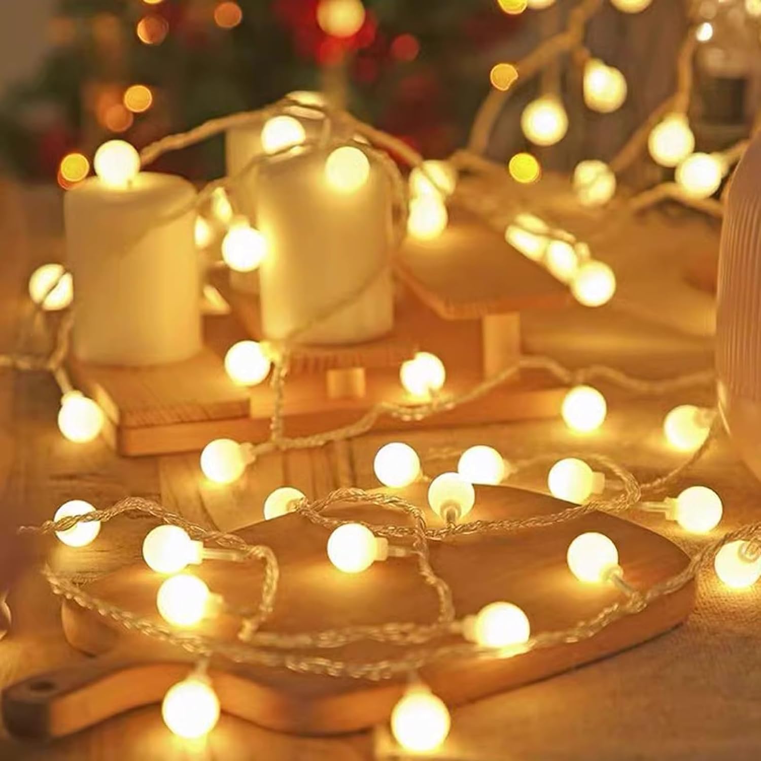 Battery Operated & Usb Powered 2 In 1 Globe String Lights, 32.8 Ft 80 Leds Fairy String Lights For Christmas Wedding Par