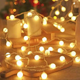 Battery Operated & Usb Powered 2 In 1 Globe String Lights, 32.8 Ft 80 Leds Fairy String Lights For Christmas Wedding Par