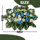 Artificial Cemetery Flowers - Mixed Artificial Roses And Daisies Saddle Flowers For Headstone