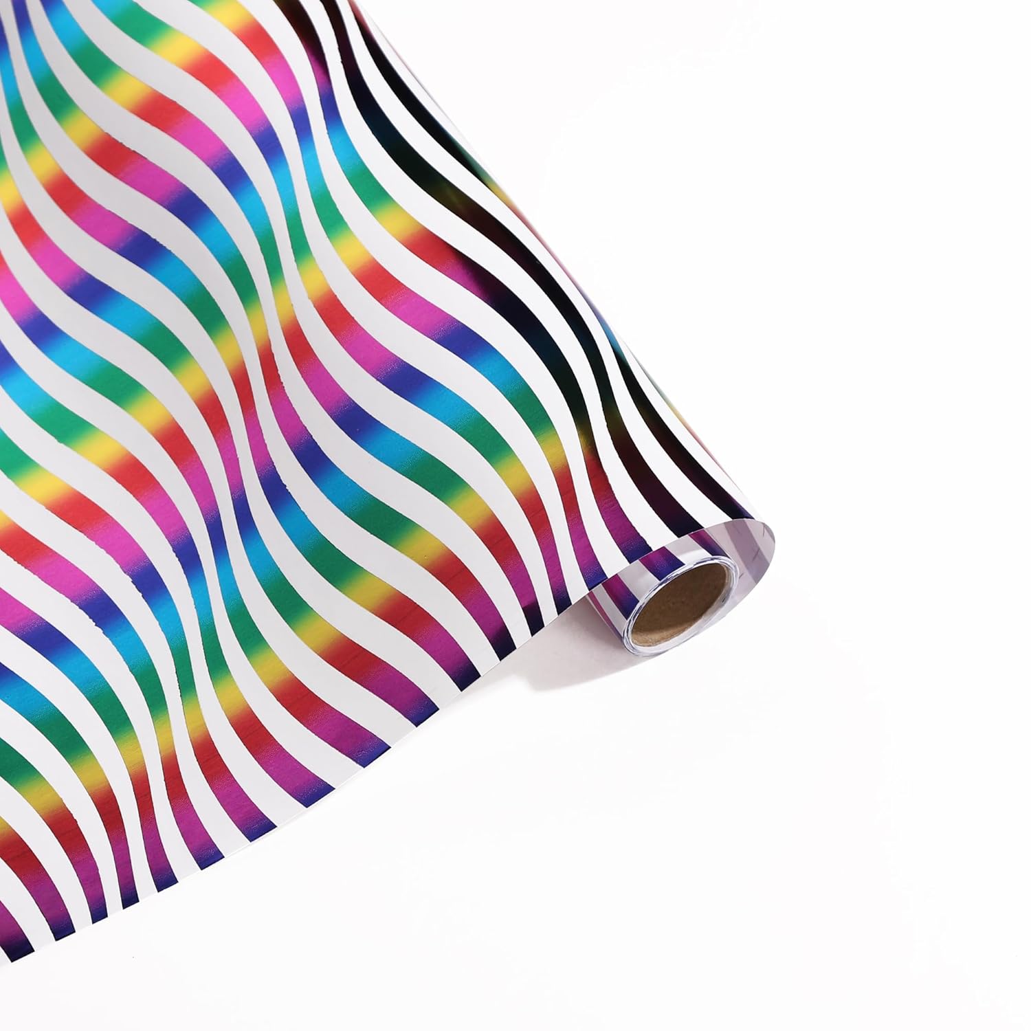 3 Rolls Birthday Wrapping Paper Roll - 17 In X 120 In Per Roll - Sparkly Rainbow Holographic Wrapping Paper For Girls Kids Birthday Gift Wrap
