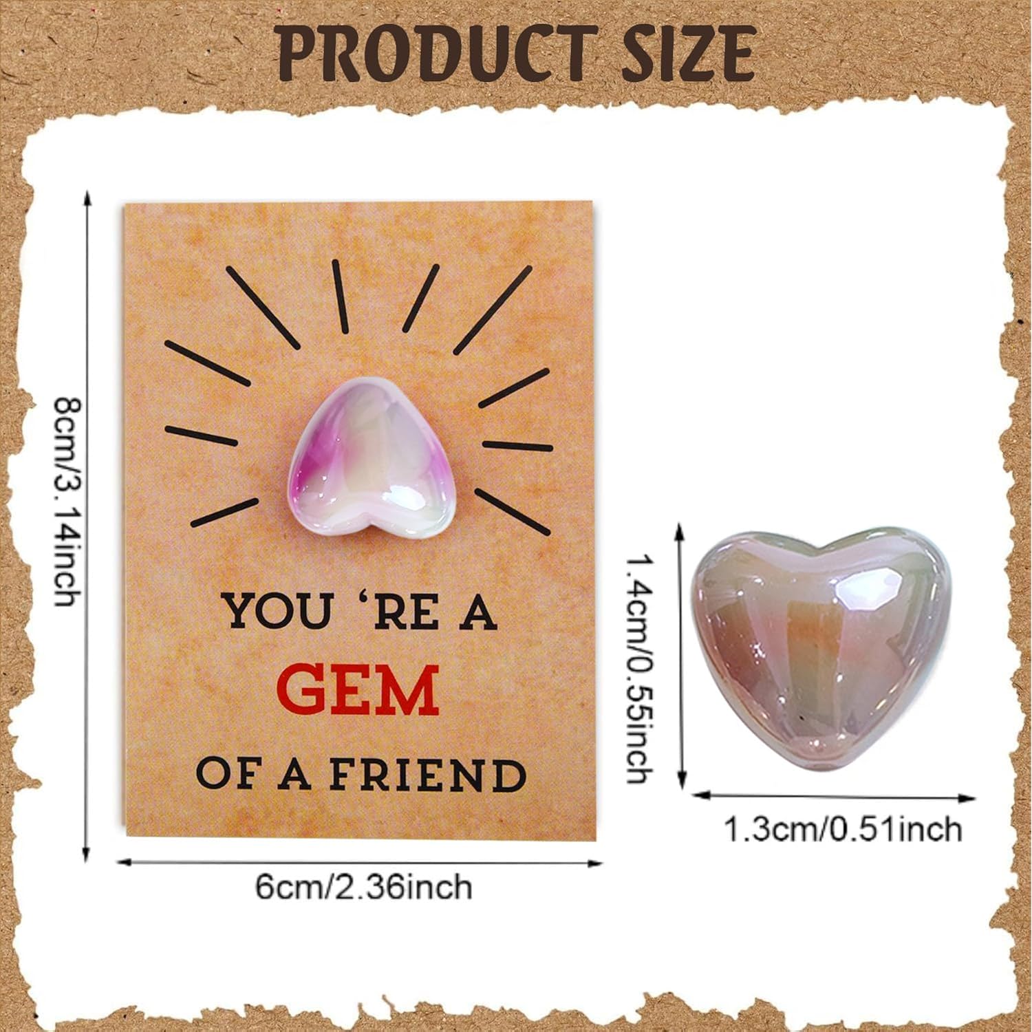 48 Pack Gem Valentines Day Cards,Valentine'S Day Cards With Heart-Shaped Gemstone For School Classroom Class Party Favor,Valentines Heart Crystals With Cards Exchange Gift For Boys Girls