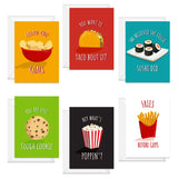 Bestie Food Note Cards / 4 5/8" X 6 1/4" Friendship Food Pun Cards / 12 Illustrated Thinking Of You Greeting Cards/Made In The Usa