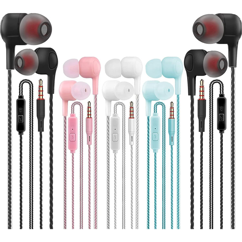 Earbuds Wired Earphones 5 Pack 3.5Mm In-Ear Headphones With Microphone For Lap