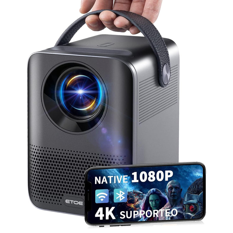 Native 1080P Portable Projector With 2.4G+5G Wifi And Bluetooth, Outdoor Proje