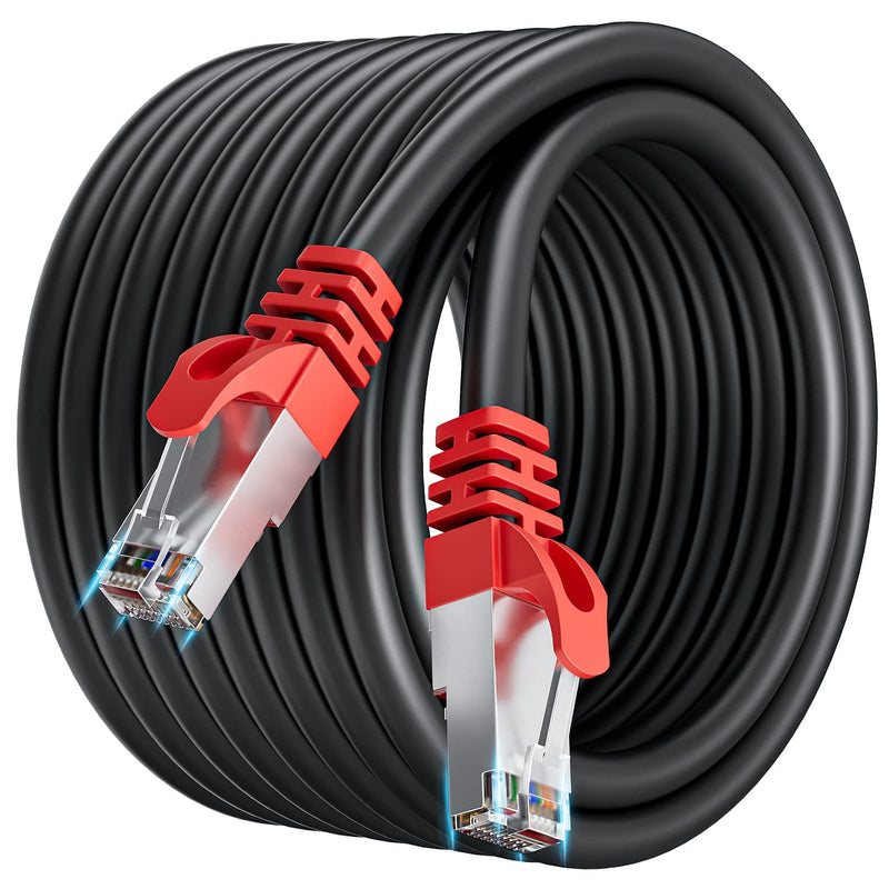 Cat 7 Ethernet Cable 50Ft, Outdoor Ethernet Cable Shielded, High Speed Heavy-D