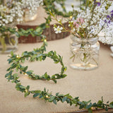 Vine String Lights, Green Leaf String Lights 16Ft 50 Led Battery Operated Artificial Garland Plant Vine Fairy Lights For