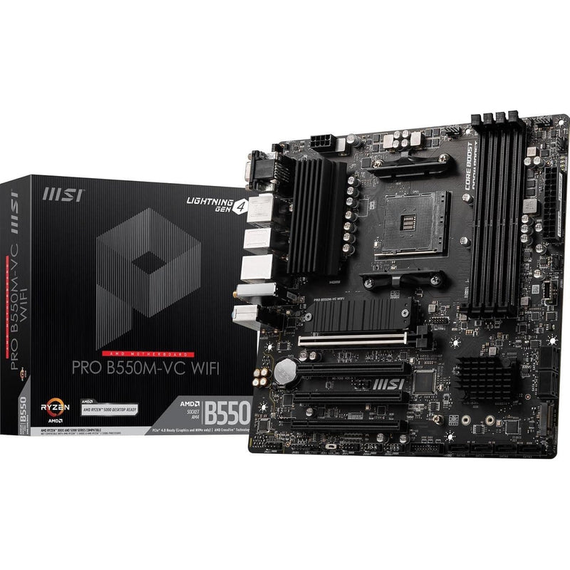 MSI PRO B550M-VC WiFi ProSeries Motherboard (AMD AM4, DDR4, PCIe 4.0, SATA 6Gb