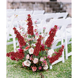 Delphinium Artificial Flowers,5Pcs Long Stem Red Silk Flowers 39" Fake Larkspur Flowers Bulk For Tall Vase Home Wedding Table Decor(Red)