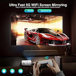 1080P Projector, WiFi, Bluetooth, Full HD, Smart, Outdoor, Android/iOS Compatible