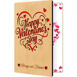 Wooden Valentines Day Card For Her Him, Romantic Wood Happy Valentines Day Gifts For Husband Wife Girlfriend Boyfriend, Wooden Valentine Greeting Card